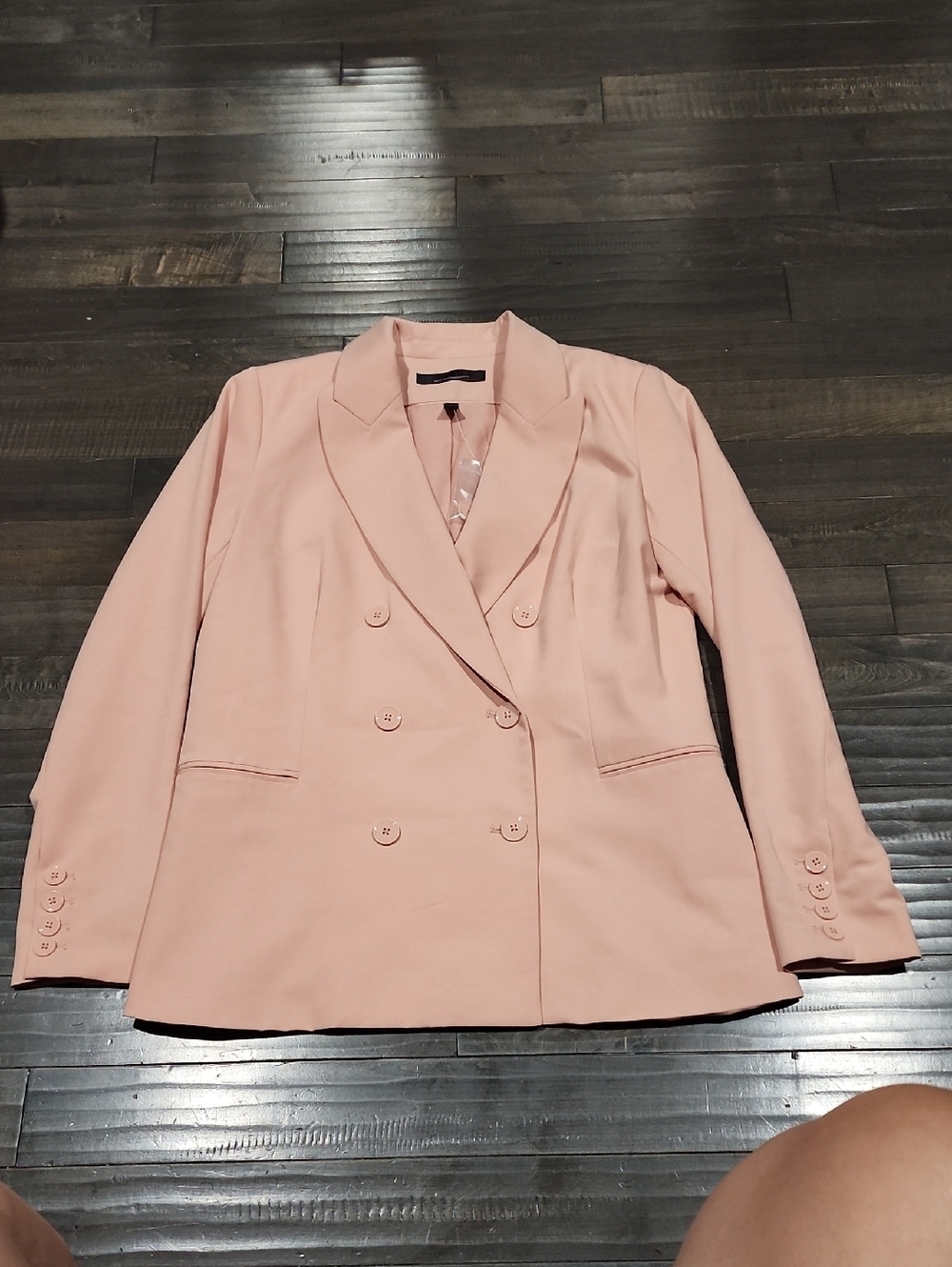 White House Black Market Blush Pink Double-Breasted Blazer